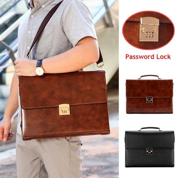 y Leather Briefcases For Men Executive Business Office Notebook 16 Inch Laptop Handbag Shoulder Square Side Crossbody Bag 241029
