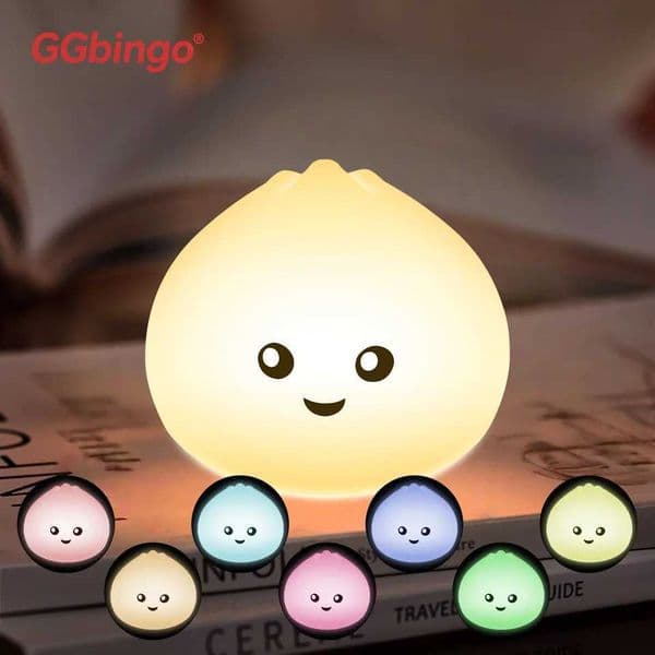 Cute Cartoon Silicone LED Night Light for Kids USB Rechargeable Touch Sensor RGB Table Lamp Soft Bedside Lighting Bedroom X250924