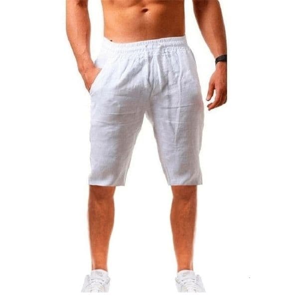Mens Cotton Linen Shorts Pants Male Summer Breathable Solid Color Linen Trousers Fitness Streetwear S3XL 220614