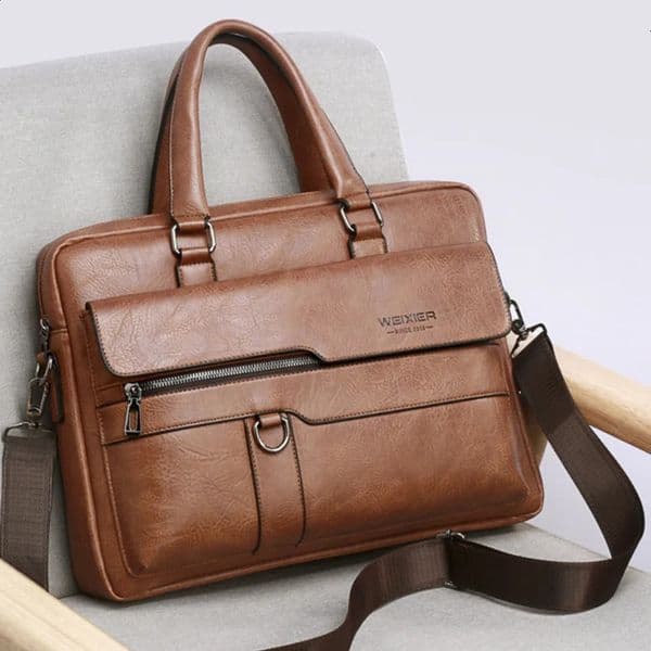 Mens travel laptop bag large leather handbag mens business briefcase fashionable denim computer shoulder 240906
