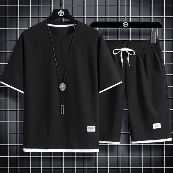 Men's Tracksuits Summer Men's Set Breathable Linen Fabric Casual T-Shirt and Shorts Two Piece Set Mens Sports Suit Fashion Short Sleeve Tracksuit 230511