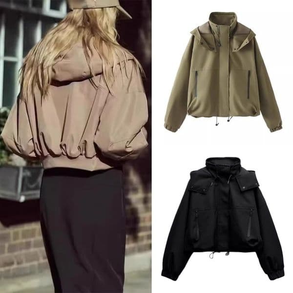 Spring and Autumn Womens Fashion Elegance Fashionable Classic Hooded Short Jacket Coat 250924BJ