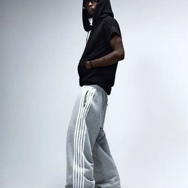 Harajuku HCW pocket pants high waisted striped runner sweatpants hip-hop street mens pants y2k mens clothing 241111