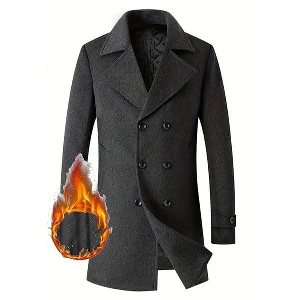 High quality autumn and winter mens wool coat fashionable cotton double-layer long coat casual jacket mens clothing 241118