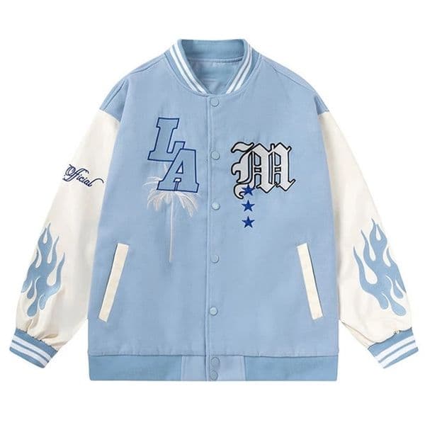 Letter Embroidery Mens Baseball Jacket Y2k Flame Leather Varsity Jacket Windbreaker High Street Hip-Hop Vintage Coat Clothing 240530
