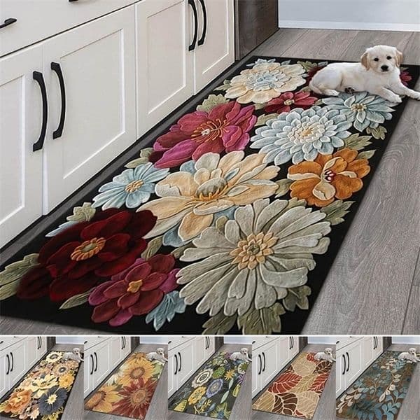 Carpet Nordic Kitchen Mat Bedroom Entrance Doormat Home Hallway Floor Decoration Living Room Carpet Flower Bathroom Mat 221008