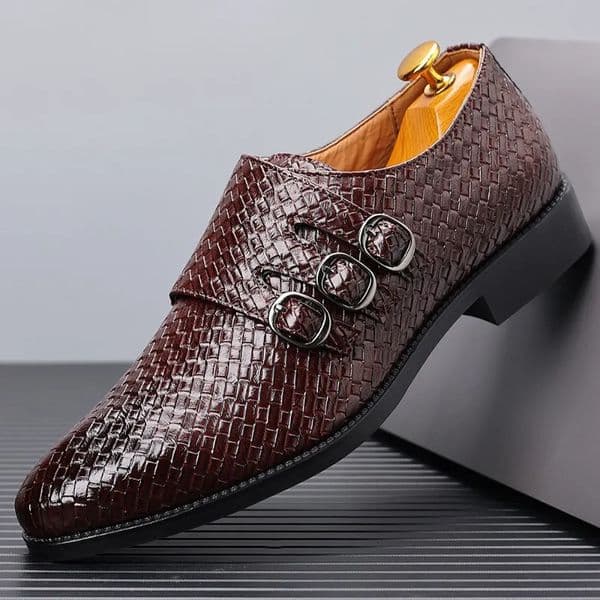 Knit Mens Leather Shoes Formal Business Dress Shoes for Men Classic Casual Formal Shoes Derby Party Oxford Men Footwear 250924BJ