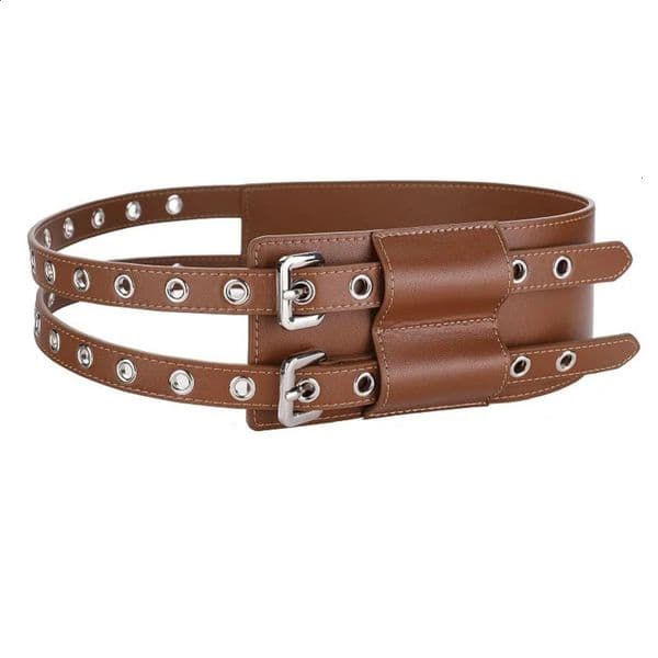 Punk hip-hop womens waist girl Gothic retro Y2k pin buckle strap Versatile jeans accessories high-quality denim belt 241021