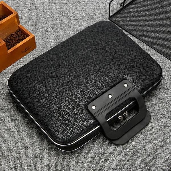 Hard shell briefcase laptop bag waterproof PU leather 240906