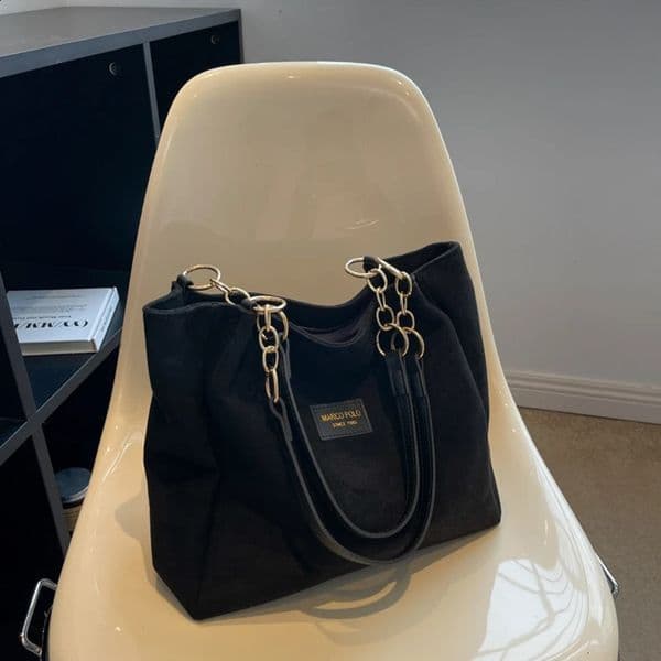 Leisure suede large capacity bag for women commuting shoulder tote 240729
