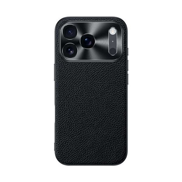 Compatible with Apple 17 Pro Max Phone Lychee Pattern iPhone 16 Full Coverage Shockproof 15 PM Business 14 Genuine Leather Case