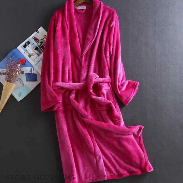 Thicken Flannel Couple Robe Loungewear Autumn Winter Bathrobe Kimono Gown Sleepwear Unisex Warm Coral Fleece Nightwear Homewear Z250924