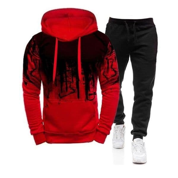 Men's Set Hoodie Sets Men Tracksuit Sportswear Hoodies+Sweatpant 2 Pieces Autumn Winter Male Warm Clothing Pullover Sweatshirts 211109