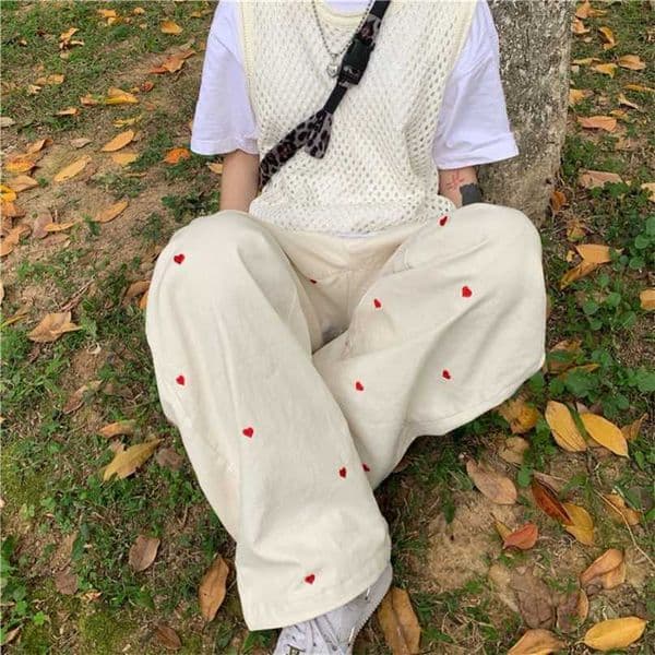 white pants woman high love waist Harajuku sashes pockets office ladies fashion middle aged streetwear women 211008
