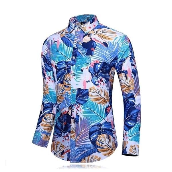 45KG120KG Autumn New Men Shirt Casual Button Up Long Sleeve Floral Printed Shirts 5XL 6XL 7XL Drop Shipping 210412