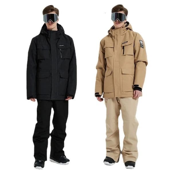 Man Snowboard Suits Winter Waterproof Men Snowsuits Mountain Male Ski Set Outdoor JacketPants Men Snow Suits Cargo Windproof 241116