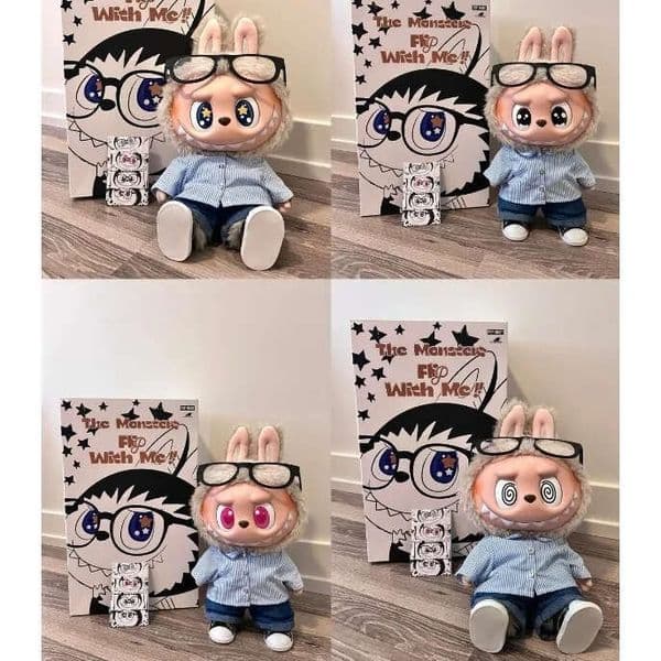 Labubu Plush Toys 40Cm Flip With Me Collection Fabric Plish Dolls Action Figure Model For Children Xmas Gifts