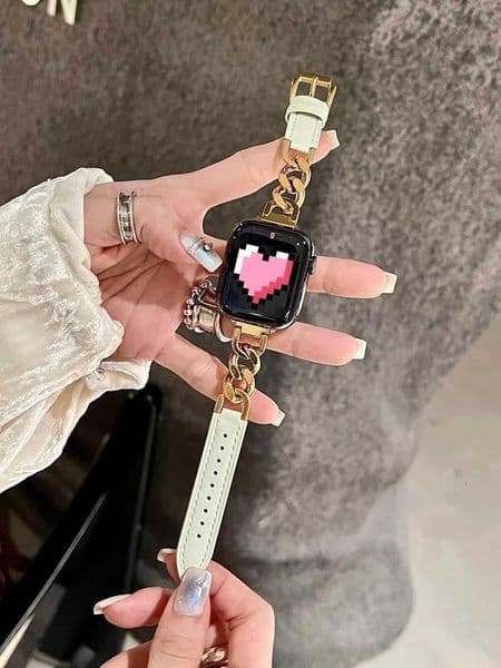 Luxury Leather Band For Watch Ultra 9 8 49mm 45mm 44mm 42 41 40 38mm Stainless Steel Bracelet Strap For iWatch 7 6 5 4 Se Z250924