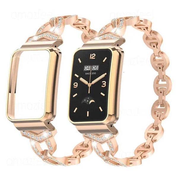 For Band 7 Pro Strap Case Protector Diamond Metal Bracelets For Mi Band 7 Pro Wrist Band Protective Cover Bumper Frames Z250924