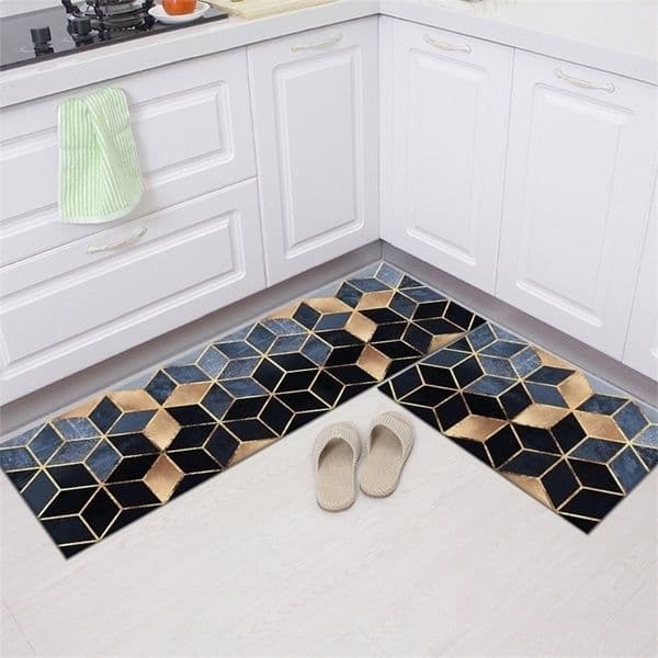 Carpet Geometry Waterproof Oilproof Kitchen Mat Antislip Bath Mat Soft Bedroom Floor Mat Living Room Carpet Doormat Kitchen Rug 221008