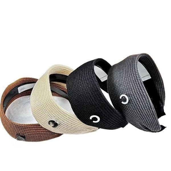 Luxury Designer Handwoven Headband Women's Stretch Headband Floral Print Classic Black and White Elegant and Versatile
