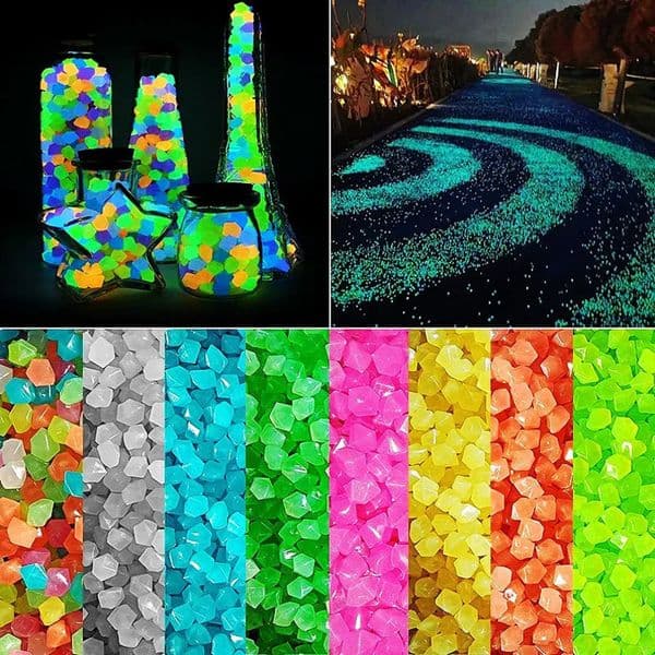Garden Decorations Outdoor Luminous Stones Glow In Dark Pebbles Fish Tank Decoration Pebble Rocks Aquarium Mix Color Gardening 100200pcs 231216
