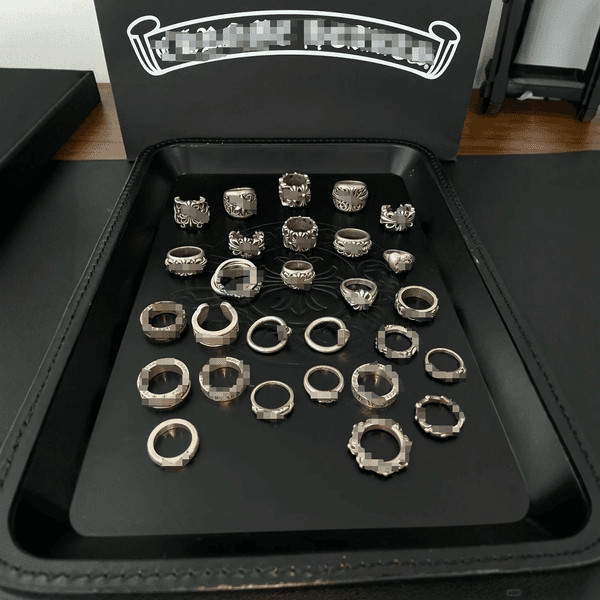 Designer Crosses Rings S925 Silver Plated Hip Hop Men and Women Vintage Cross Open Thai Silver Chromes Ring Jewelry gift miheee 01