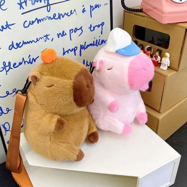 New Capybara Plush Backpack Capybara Crossbody Bag Handbag Soft Warm Capybara School Bag for Girls Birthday Christmas Gifts Z250924