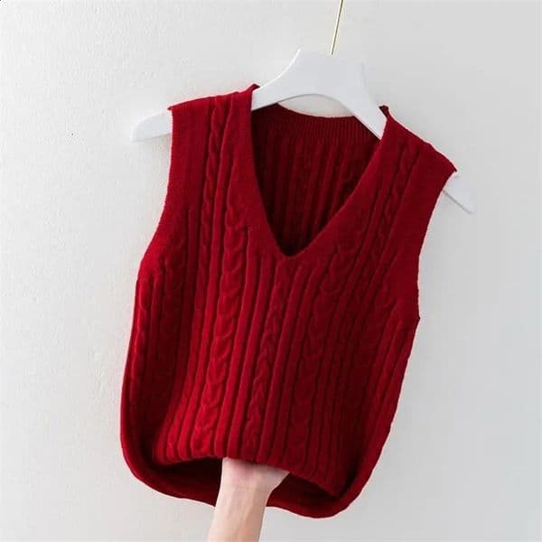 Knitwear Womens Fashion sweater vest Spring Autumn Style Outer Loose Sleeveless Undershirt Sweater Vest Women top 240801