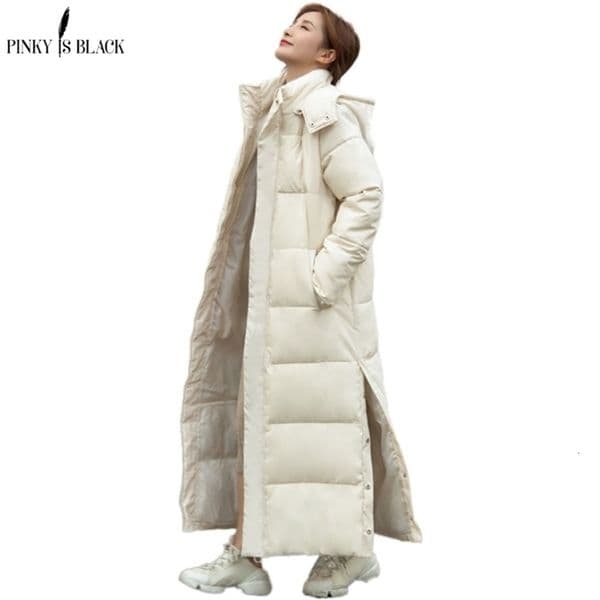 PinkyIsBlack X-long Hooded Parkas Fashion Winter Jacket Women Casual Thick Down Cotton Winter Coat Women Warm Outwear 211108