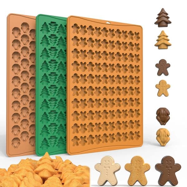 Gingerbread Man Cookie Mould 100 Holes Silicone Baking Mini Pet Puppy Snack Grinder DIY Chocolate Moulds 250918BANJIA