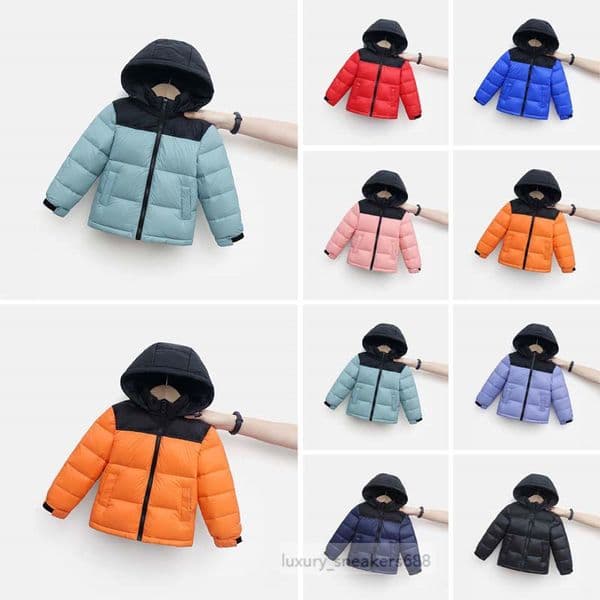 Luxury Kids Coats Boys Down Coat Girls Designer Winter Clothers Baby clothing Hooded Fasion Jacket Thick Warm Outwear Glossy Red Blue 120-180