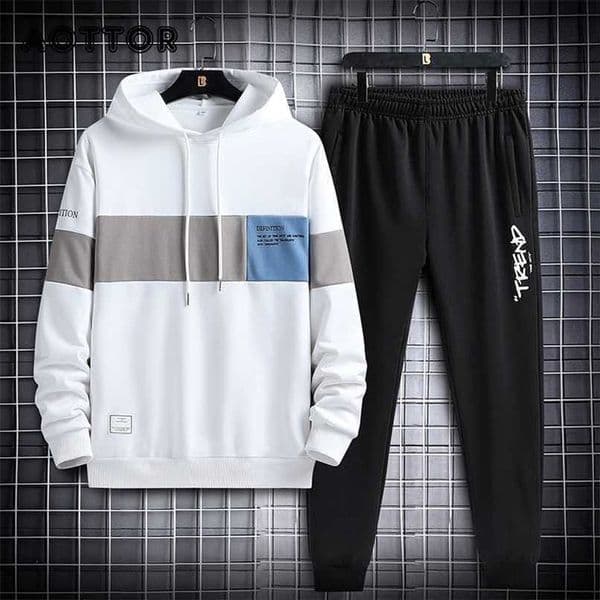 Winter Men's Clothing Men Sets Printing Hoodie Set 2 Pieces Hoodies Sweatshirt Casual Sport Sweatpants Mens Fitness Tracksuit 211109