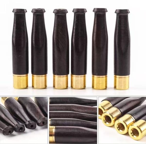 Solid Wooden Handmade Cigarette Holder Wood Smoking Pipes Mounthpiece Straight Detachable Thin Portable Tobacco Smoke Pipe