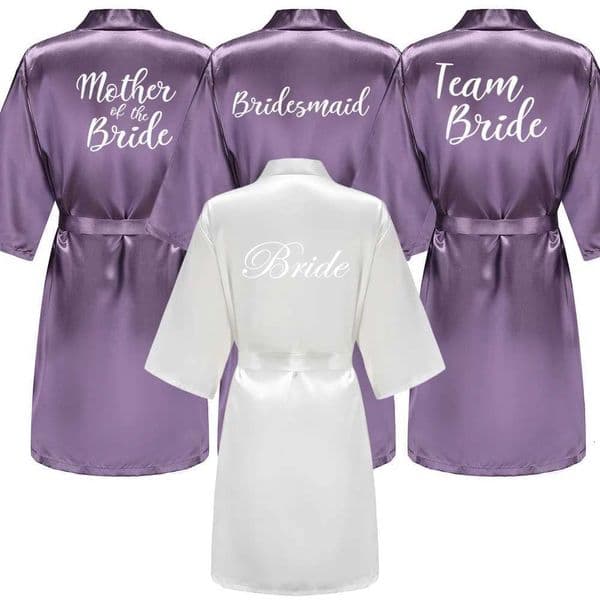 New Bathrobe Bride SatinSilk Robe Women Bridal Party Sister Team Mother Shower Gift Bridesmaid Wedding Short Robes YE7883 Z250924
