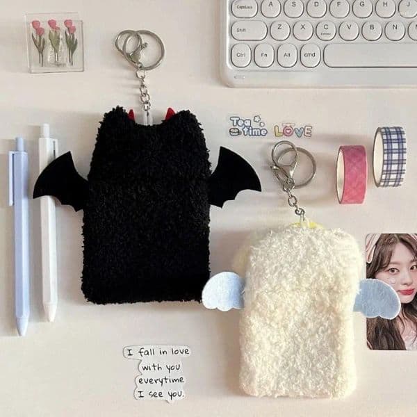 Card Holders High Quality Plush Pocard Case Demons&Angels Multifunctional Idol Pos Protective Cover Gift