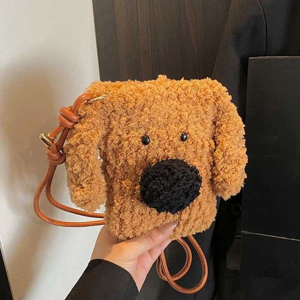 Japanese Style Kawaii Bag Women Cute Dog Cartoon Plush Shoulder Bag for Women 2025 New Crossbody Small PhonePurse Bag Bolsas Z250924