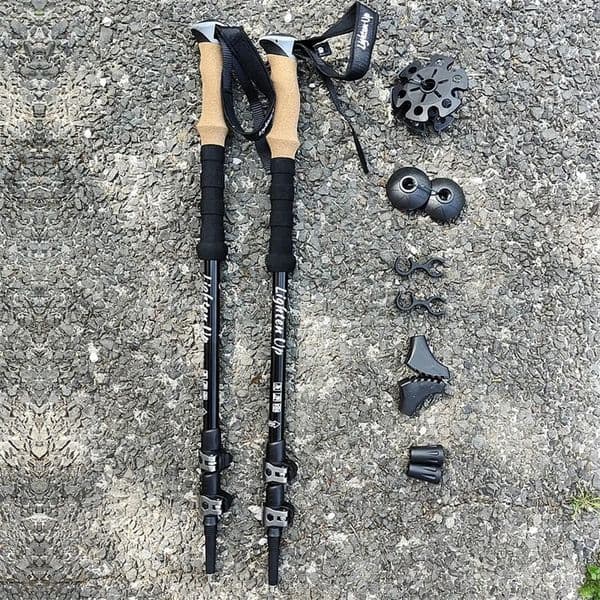 Trekking Poles 2pcs Walking Sticks Alpenstock Telescopic Ultralight Premium Aluminium Alloy Adjustable with Lock Hiking Cane 241031