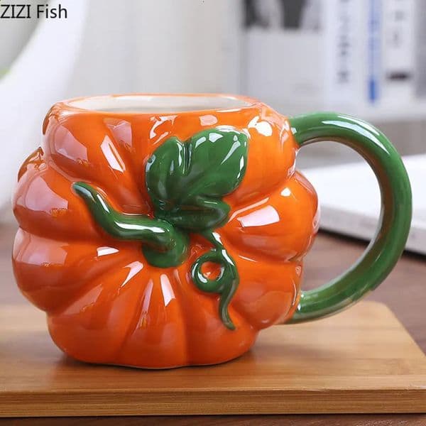 Creative Colorful Fruit Ceramic Cup Strawberry Pineapple Cartoon Childrens Breakfast Milk Coffee 240903