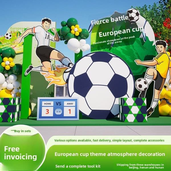 STOCK World Cup Football Theme Arrangement Boy S Th Birthday Balloon Scene Decoration Ronaldo Messi KT Board Wholesale Puppyhome Free Shipping