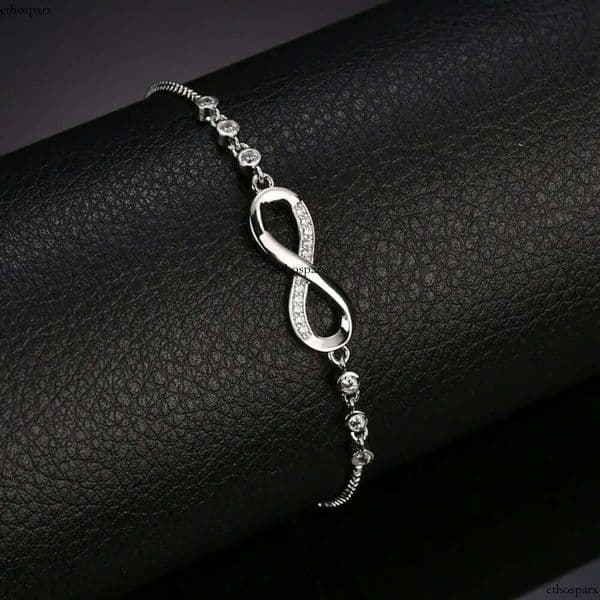 European and American Hotsale CZ Crystal Infinity Bracelet Sier Adjustable Tennis Chain Eight Shaped Bracelets aaa aaa