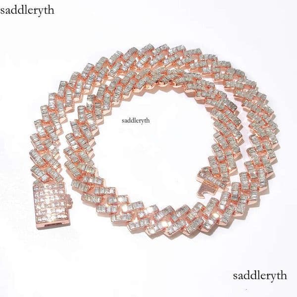 necklace moissanite dia men designer Customization Cuban Full Iced Out Hiphop Chain Pass The Dia Test ice out cuban link chain 4f
