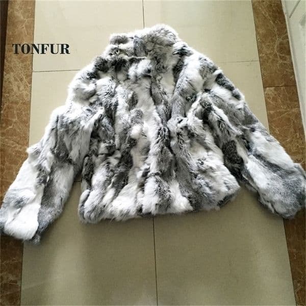 Women's Fur Faux Women Real Rabbit Mandarin Collar Coat Natural Pure Genuine Whole Skin Jacket Full Pelt Customize WSR61 220928