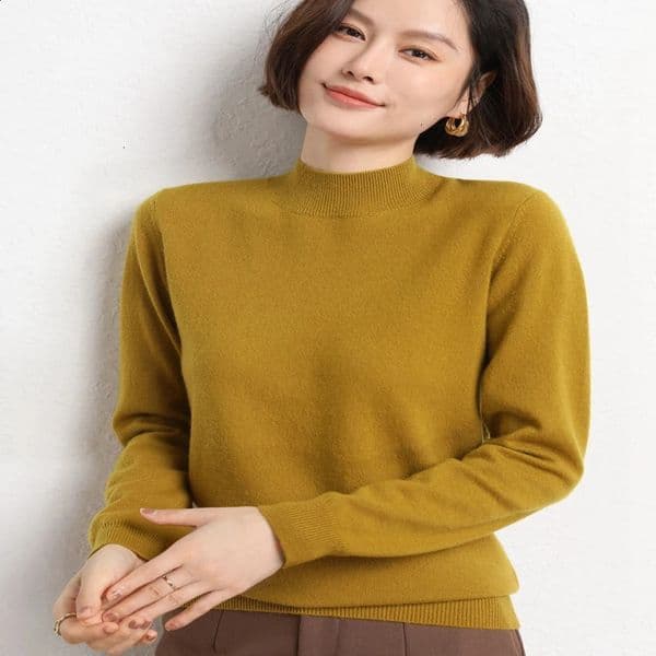 Womens sweater long sleeved Knitwear warm autumn and winter bottom shirt ultrathin fit Pulleys fashion Korean jumper 240826