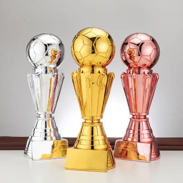 Football Marksman player Championship trophy resin electric gold plated silver bronze match prizes fan souvenirs resin craft 250512