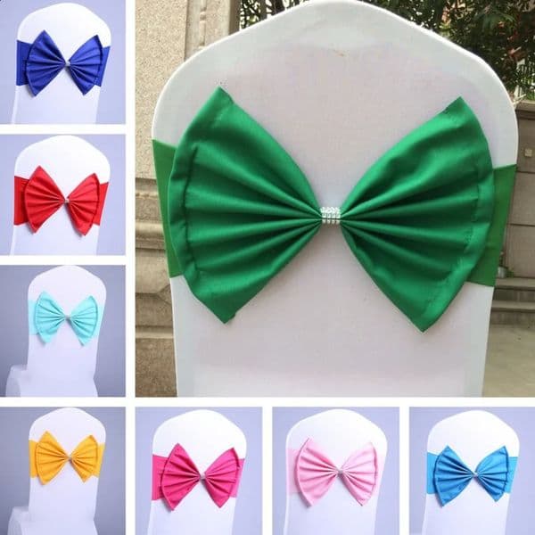 1050 piecesbatch of bow chair belts used for weddings parties birthday spandex elastic mixed chairs belt covers 240910