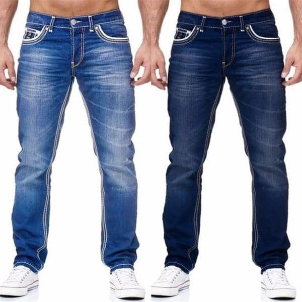 Men's Jeans Men Jeans Solid Pockets Stretch Denim Straight Pants Spring Summer Business Casual Trousers Daily Streetwear Men's Clothing 231109