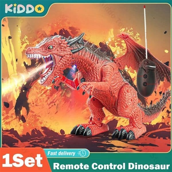 Remote Control Dinosaur Toys for Kids RC Dinosaur Robot Toy Spray with Sound Simulational Toys for Boys Girls Childrens 250415