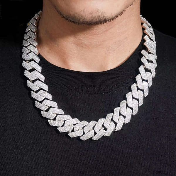 Cuban Link Necklace 3 Row Moissanite 20MM W Gold Chains for Men Prong Chocker S Personalize Iced Out Chain Hip Hop Designer Jewelry aaa