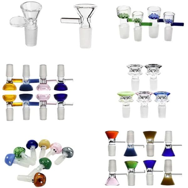 Colorful Slide Glass Bowl Snowflake Filter moking Accessories With Honeycomb Screen 10mm 14mm 18mm Male Heady Dry Herb Tobacco Bowl